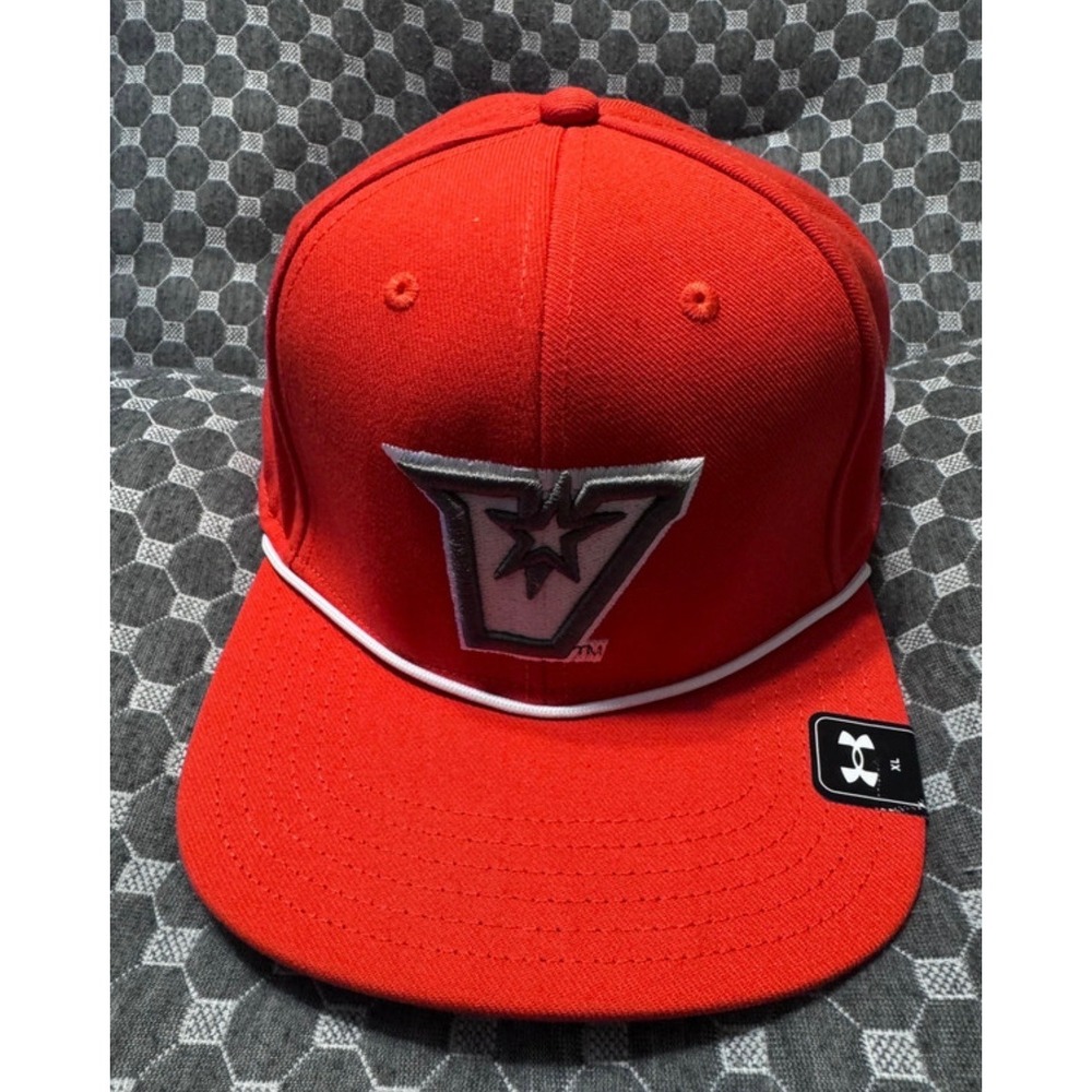 Under Armour Red V Star Logo Stretch Fit Hat Mens XL RN49314